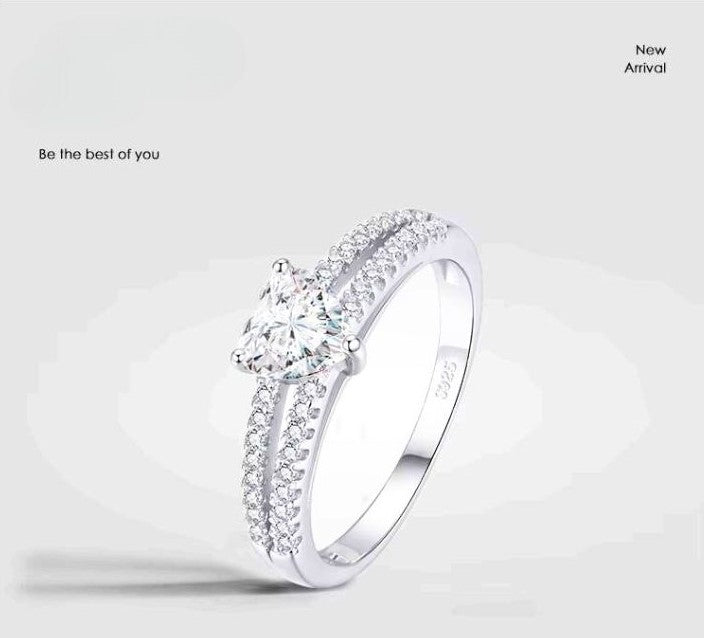 The IceBoyDC 2 Band Heart Cushion Ring