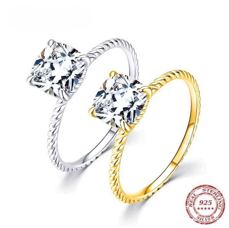 The IceBoyDC Square Cushion Cut CZ Ring