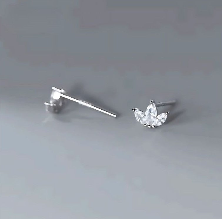 The Simple Crown Zirconia Stud Earrings (Hypoallergenic)