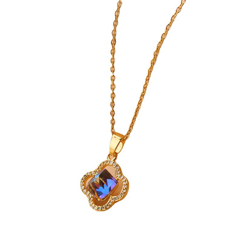 IceBoyDC: Everlasting Love Clover Pendant (Blue Crystal)