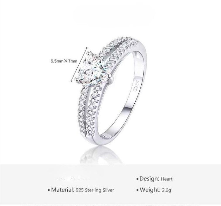 The IceBoyDC 2 Band Heart Cushion Ring