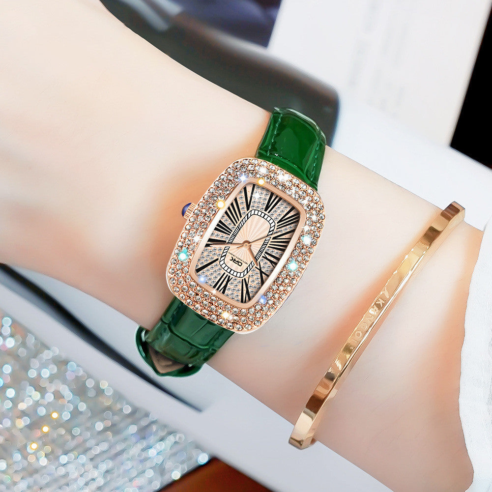 IceBoyDC: Everyday Brilliance -" الحنان "Women's 35mm Quartz Watch with Full Zirconia Bezel (Brown, Black, Green)