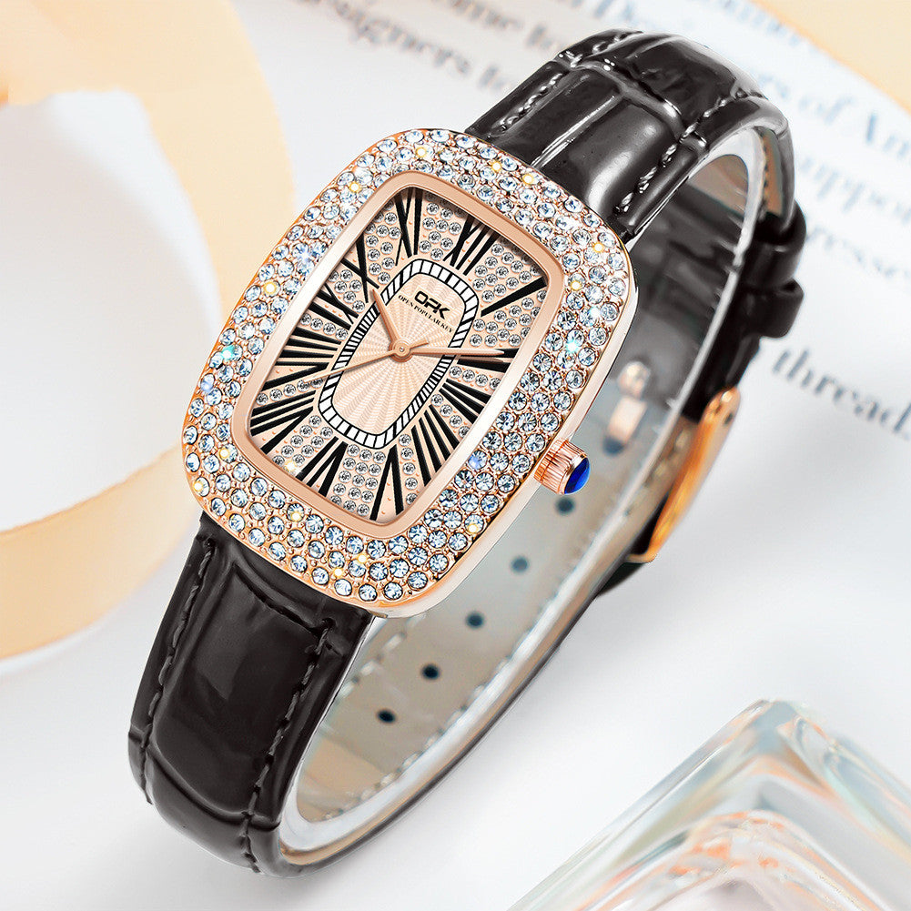 IceBoyDC: Everyday Brilliance -" الحنان "Women's 35mm Quartz Watch with Full Zirconia Bezel (Brown, Black, Green)