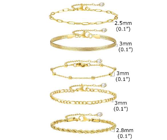 The IceBoyDC 5-Piece Link Bracelet Stack