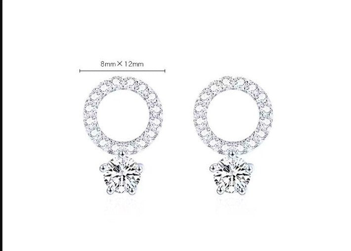 The IceBoyDC 925 Sterling Silver Sparkling Circle Stud Earrings