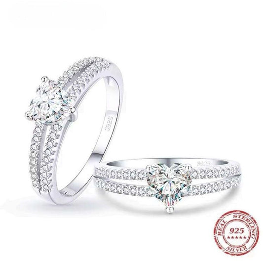The IceBoyDC 2 Band Heart Cushion Ring