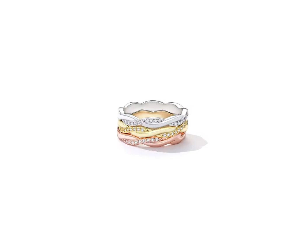 The IceBoyDC Zirconia Simple Twisted Band ( 3 options- Silver, Gold, Rose Gold)