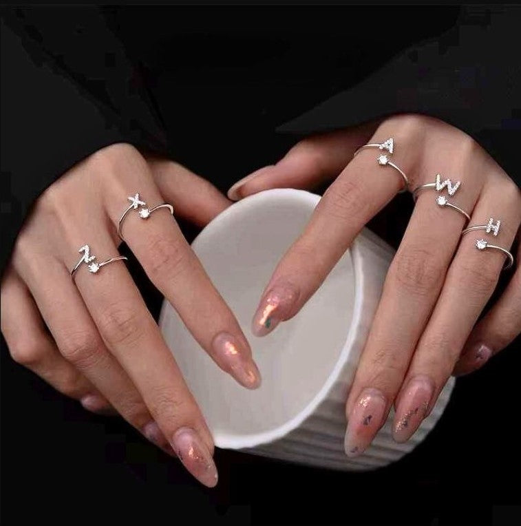 The IceBoyDC Simple Zirconia Letter Ring