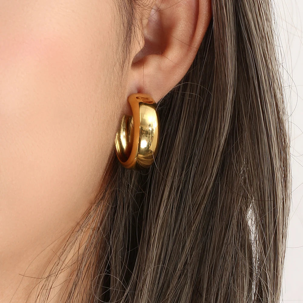 The IceBoyDC Tarnish Free Wide Hoop Earrings