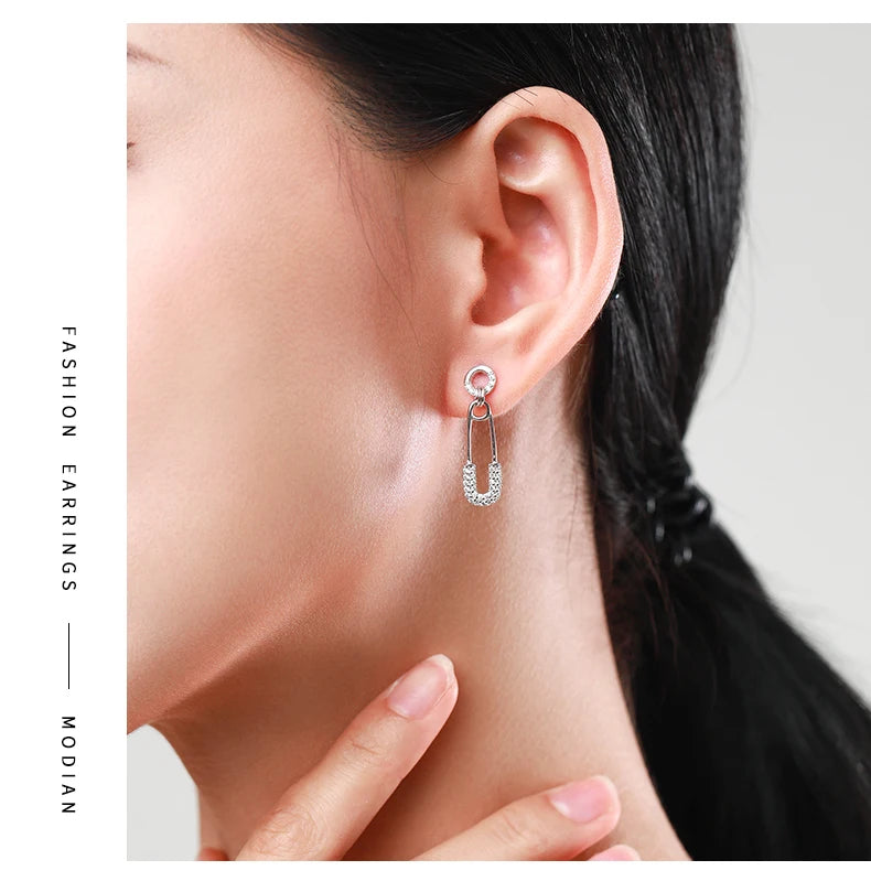 The Dazzling CZ Swing Pin Earrings