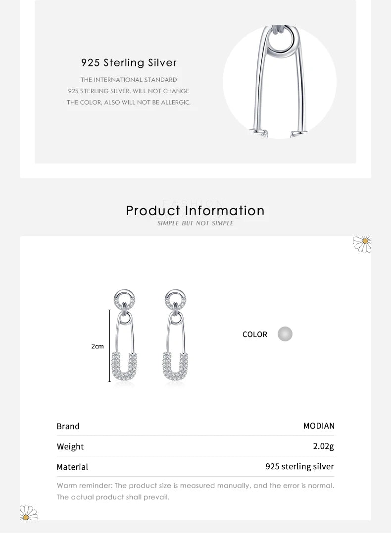 The Dazzling CZ Swing Pin Earrings