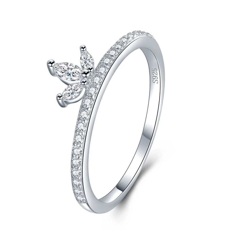 The Simple Crown Zirconia Stud Ring (Hypoallergenic)