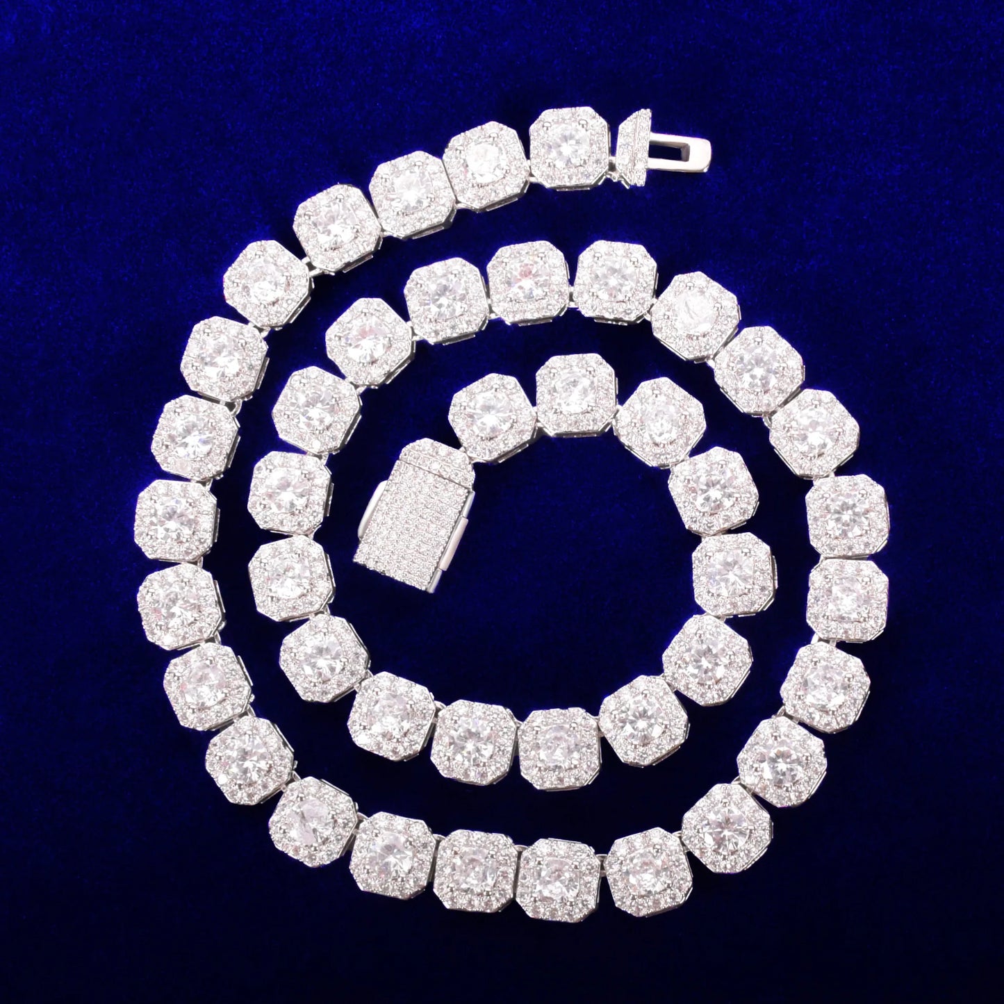 The IceBoyDC Clustered CZ Tennis Chain Necklace - 14k Gold Plated or Silver