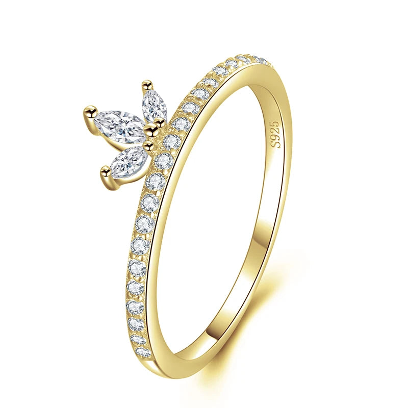 The Simple Crown Zirconia Stud Ring (Hypoallergenic)