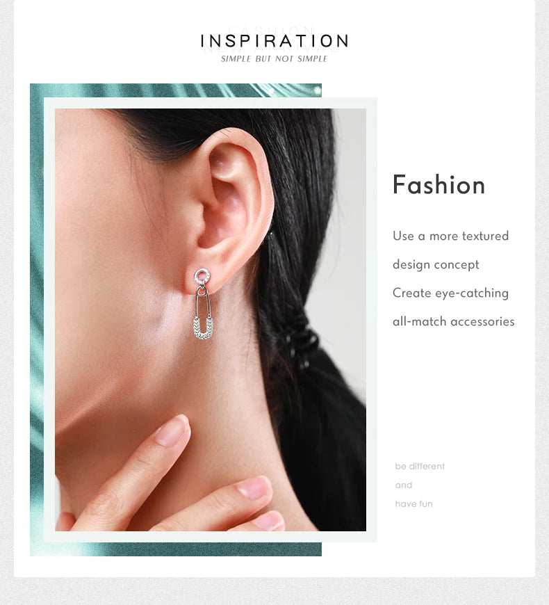 The Dazzling CZ Swing Pin Earrings