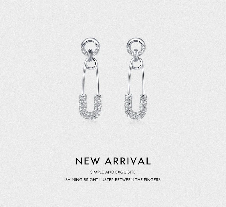 The Dazzling CZ Swing Pin Earrings