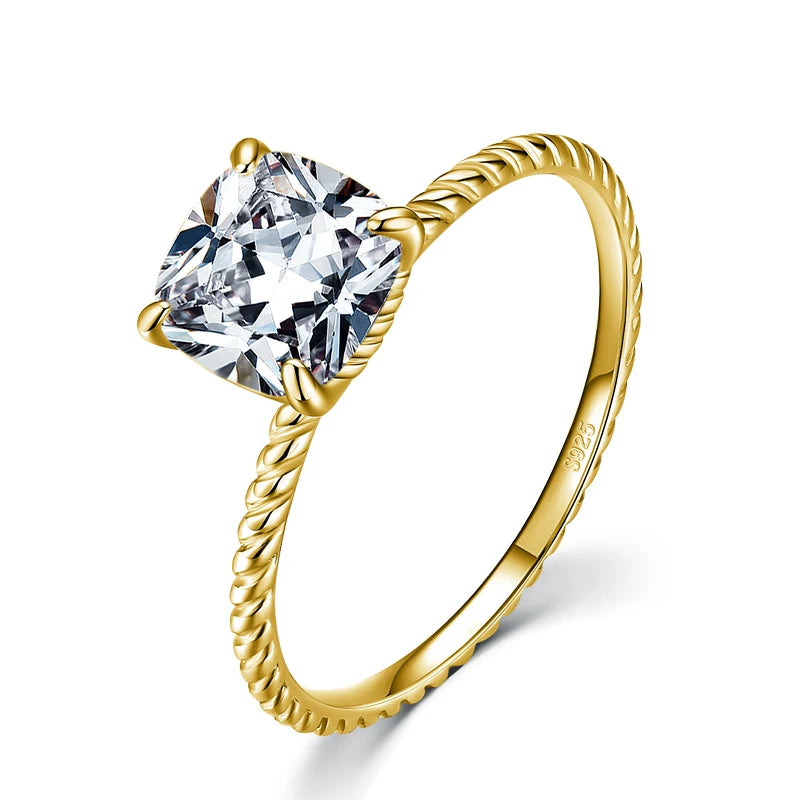 The IceBoyDC Square Cushion Cut CZ Ring