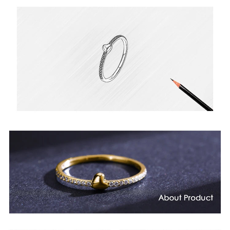 The Minimalist Dainty Heart Ring with CZ Accents