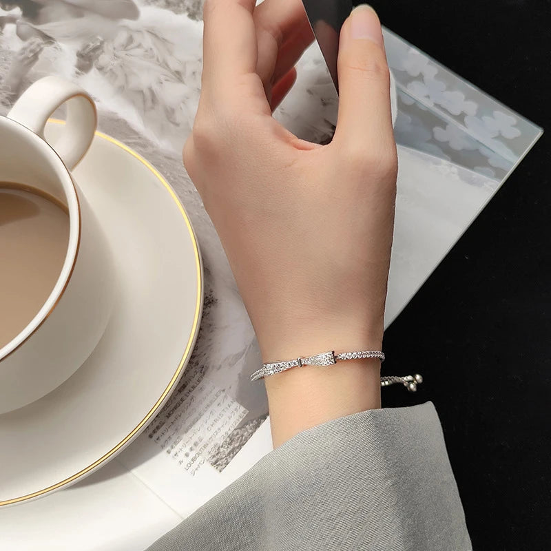 The IceBoyDC Radiant Clear CZ Bowtie Bracelet