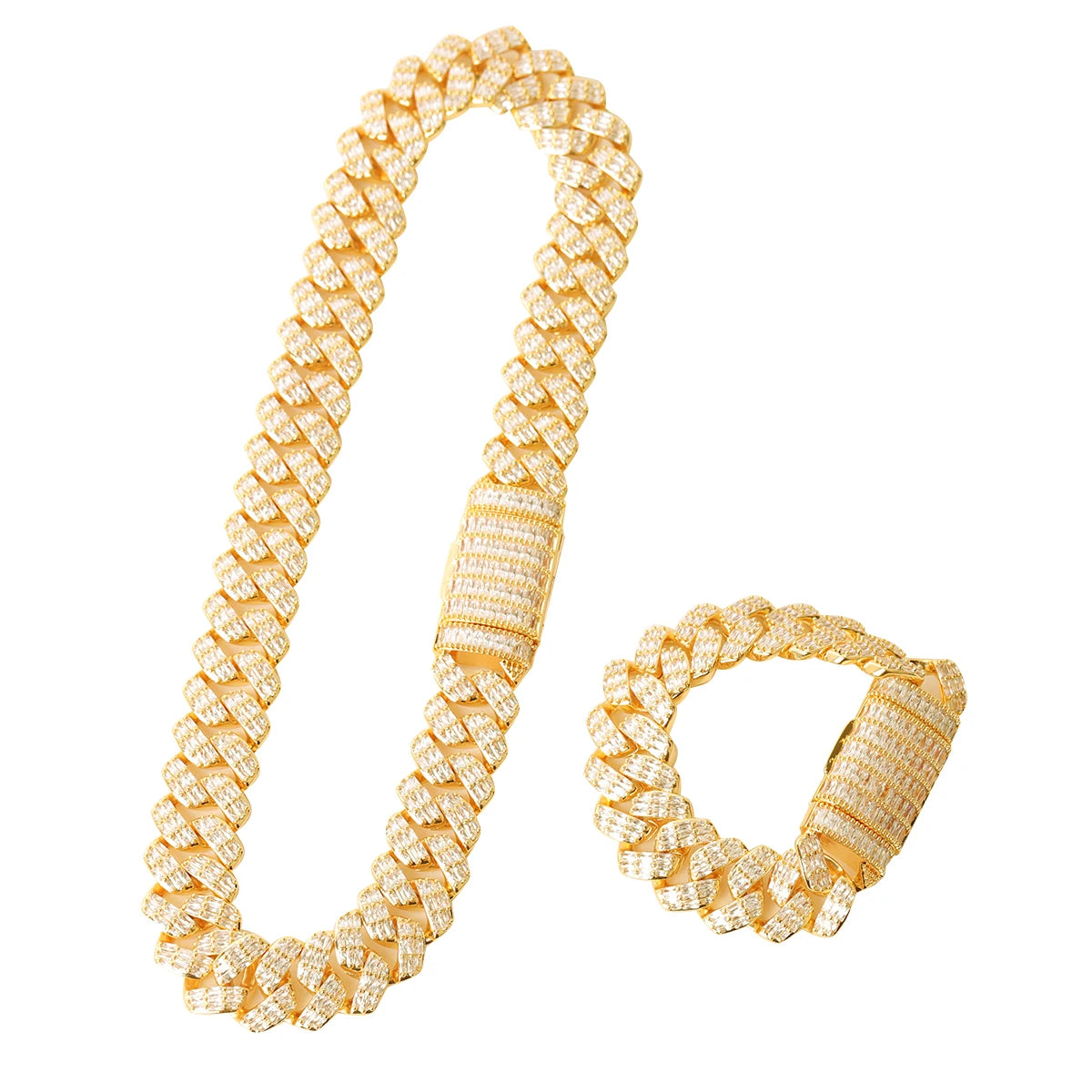 IceBoyDC: ✨ Men's Cuban Link Chain Set (Gold or Silver Plated) Necklace & Bracelet