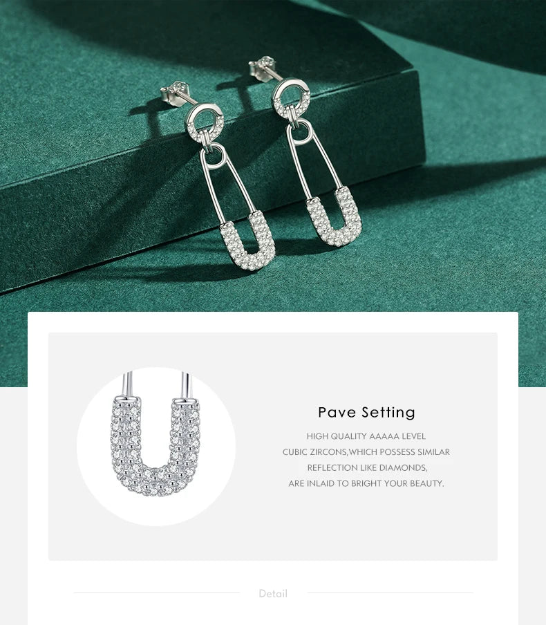 The Dazzling CZ Swing Pin Earrings