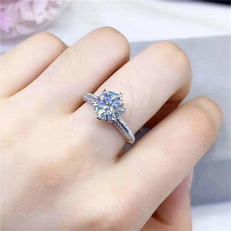 1CT D Color High Clarity Moissanite Diamond Ring - Luxury 18K Gold-Plated Jewelry, Perfect Birthday Party Gift for Women - IceBoyDC