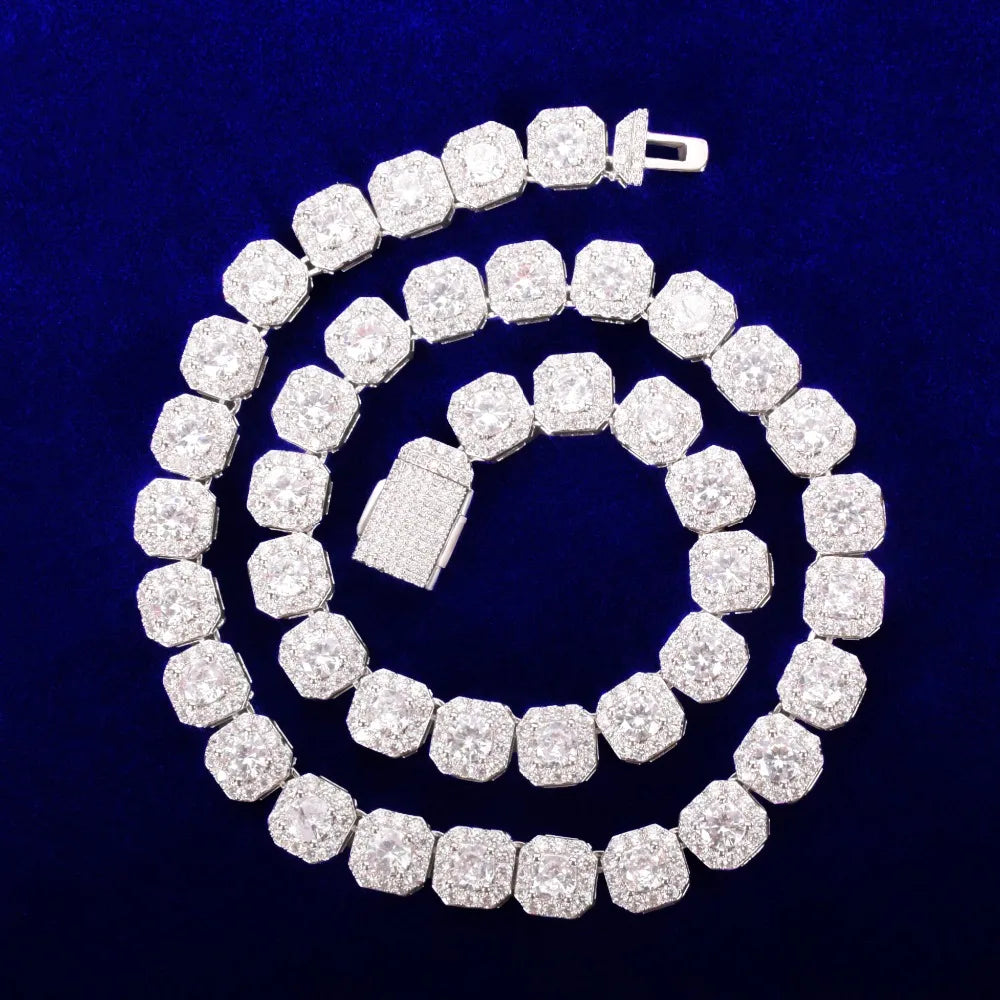 The IceBoyDC Clustered CZ Tennis Chain Necklace - 14k Gold Plated or Silver