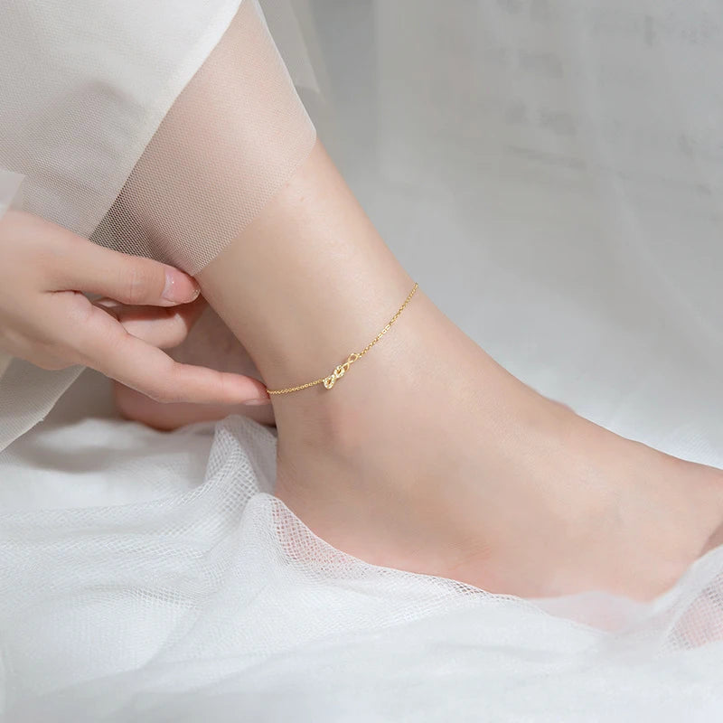 The IceBoyDC CZ Bow Anklet