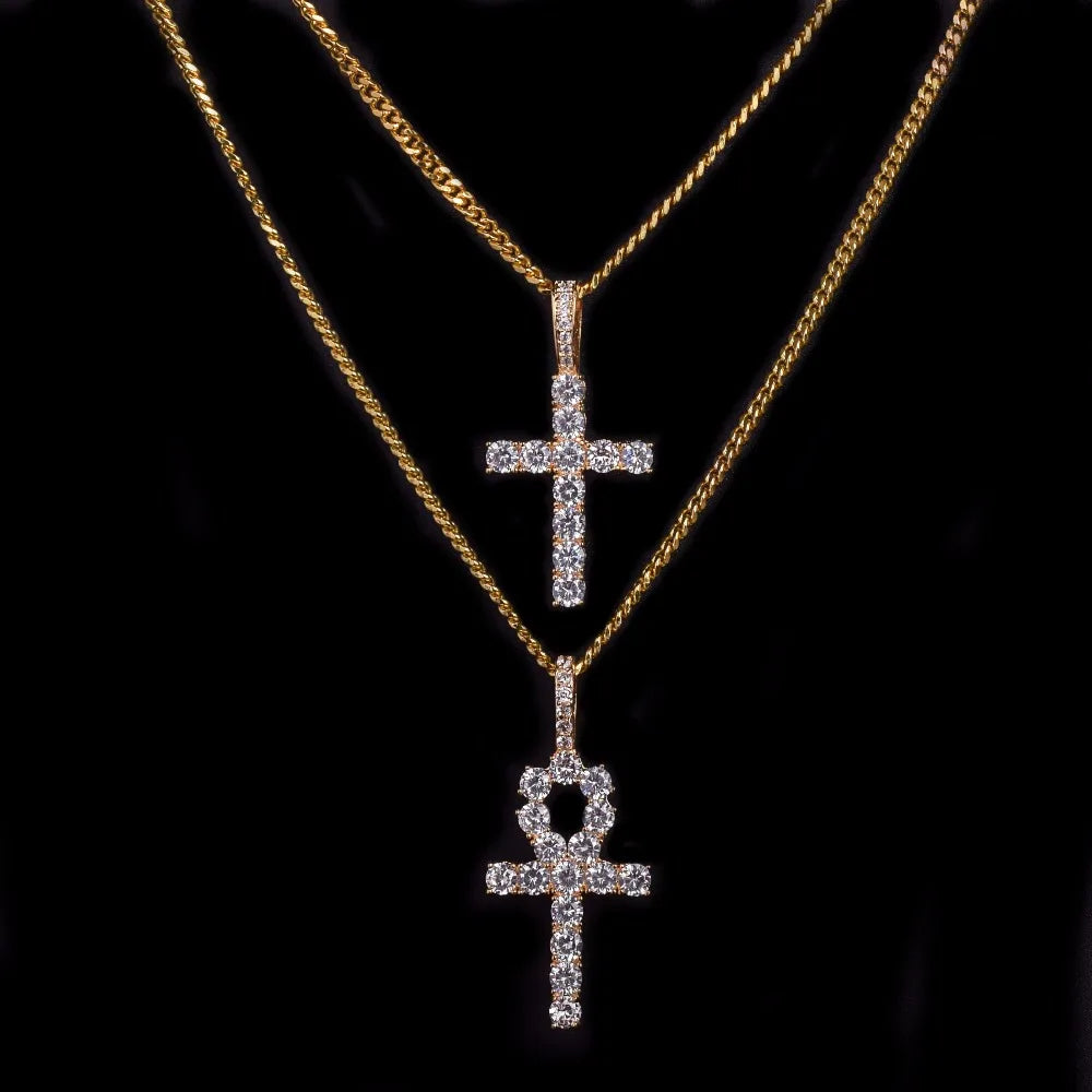 IceBoyDC: ✨ Ankh and Cross Necklace Set Gold-Plated Rope or Gold-Plated Cuban Link