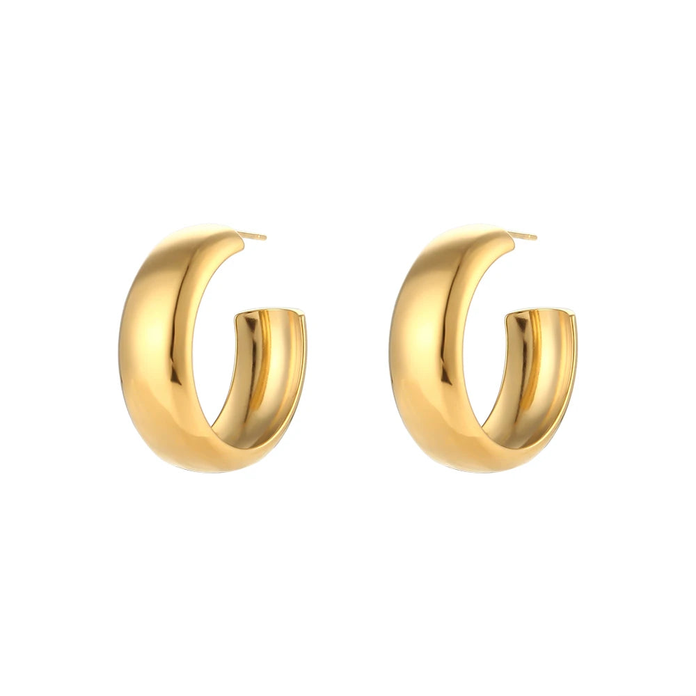 The IceBoyDC Tarnish Free Wide Hoop Earrings