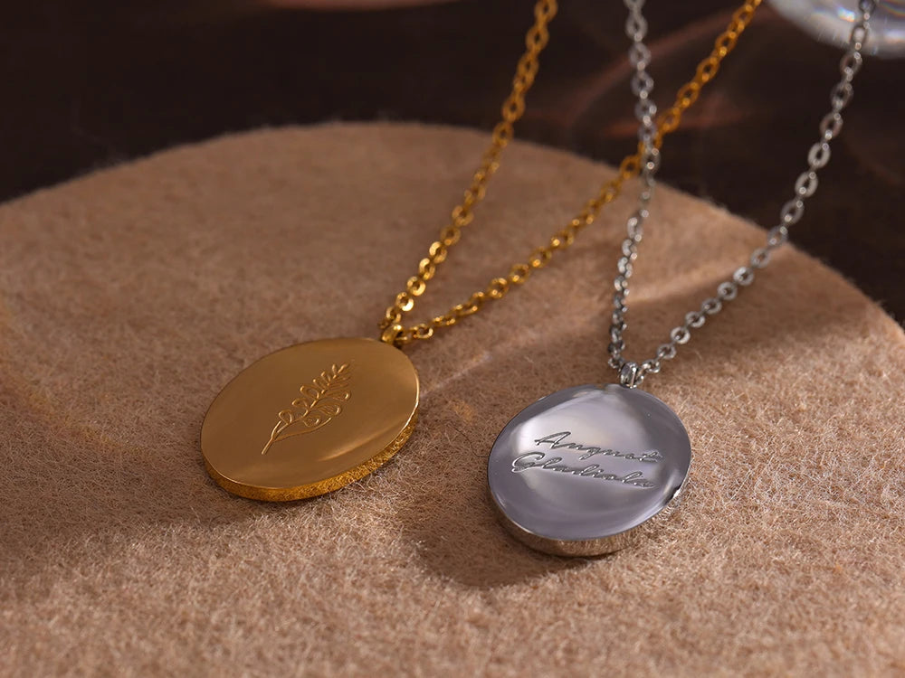 IceboyDC 14K Gold Plated Oval Birth Flower Necklace ( 18 in. )Waterproof