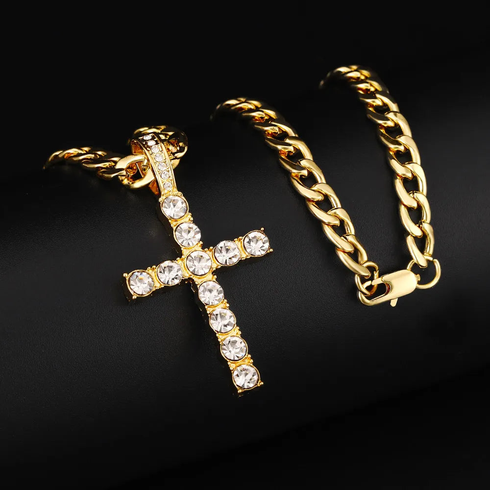 IceBoyDC: Iced Out Cross with Cuban Link Chain