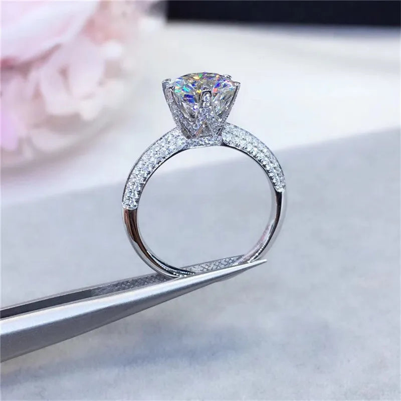 1CT D Color High Clarity Moissanite Diamond Ring - Luxury 18K Gold-Plated Jewelry, Perfect Birthday Party Gift for Women - IceBoyDC