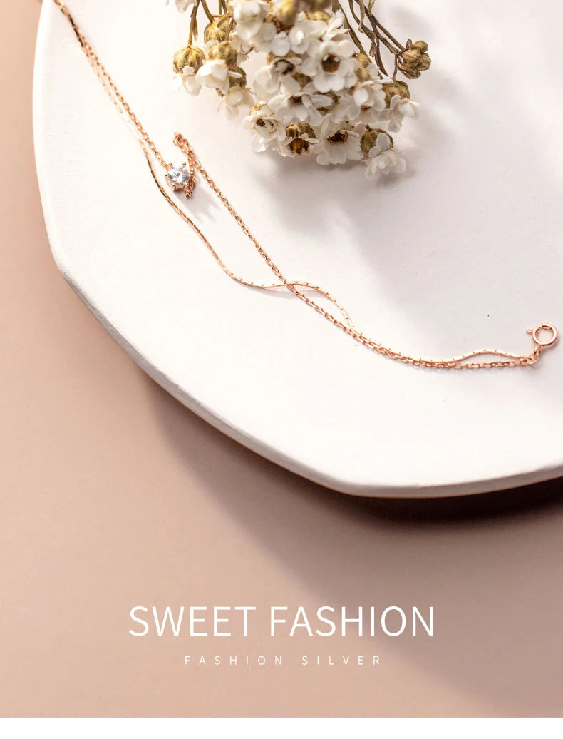 The IceBoyDC Simple Double Layer Floating CZ Anklet