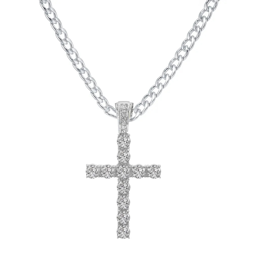 IceBoyDC: Iced Out Cross with Cuban Link Chain