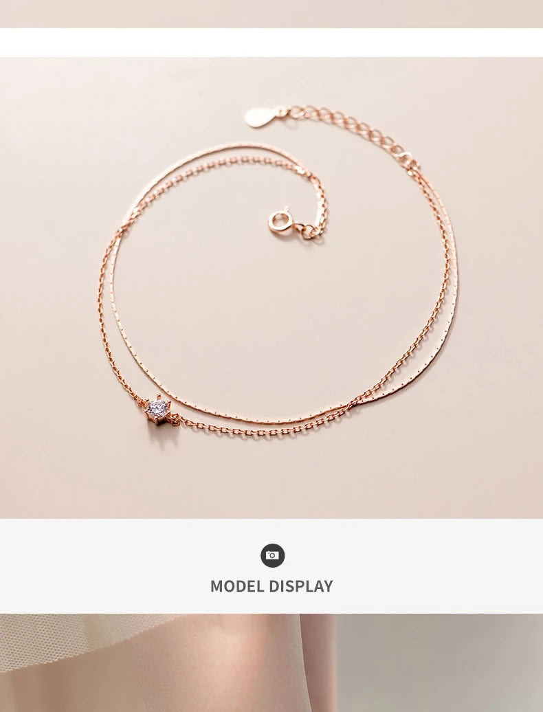 The IceBoyDC Simple Double Layer Floating CZ Anklet