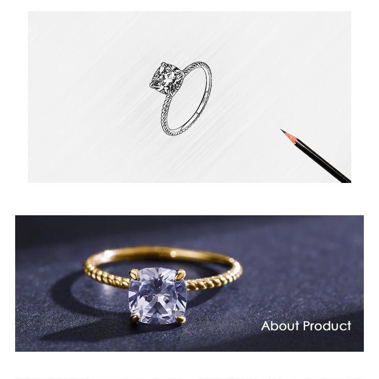 The IceBoyDC Square Cushion Cut CZ Ring