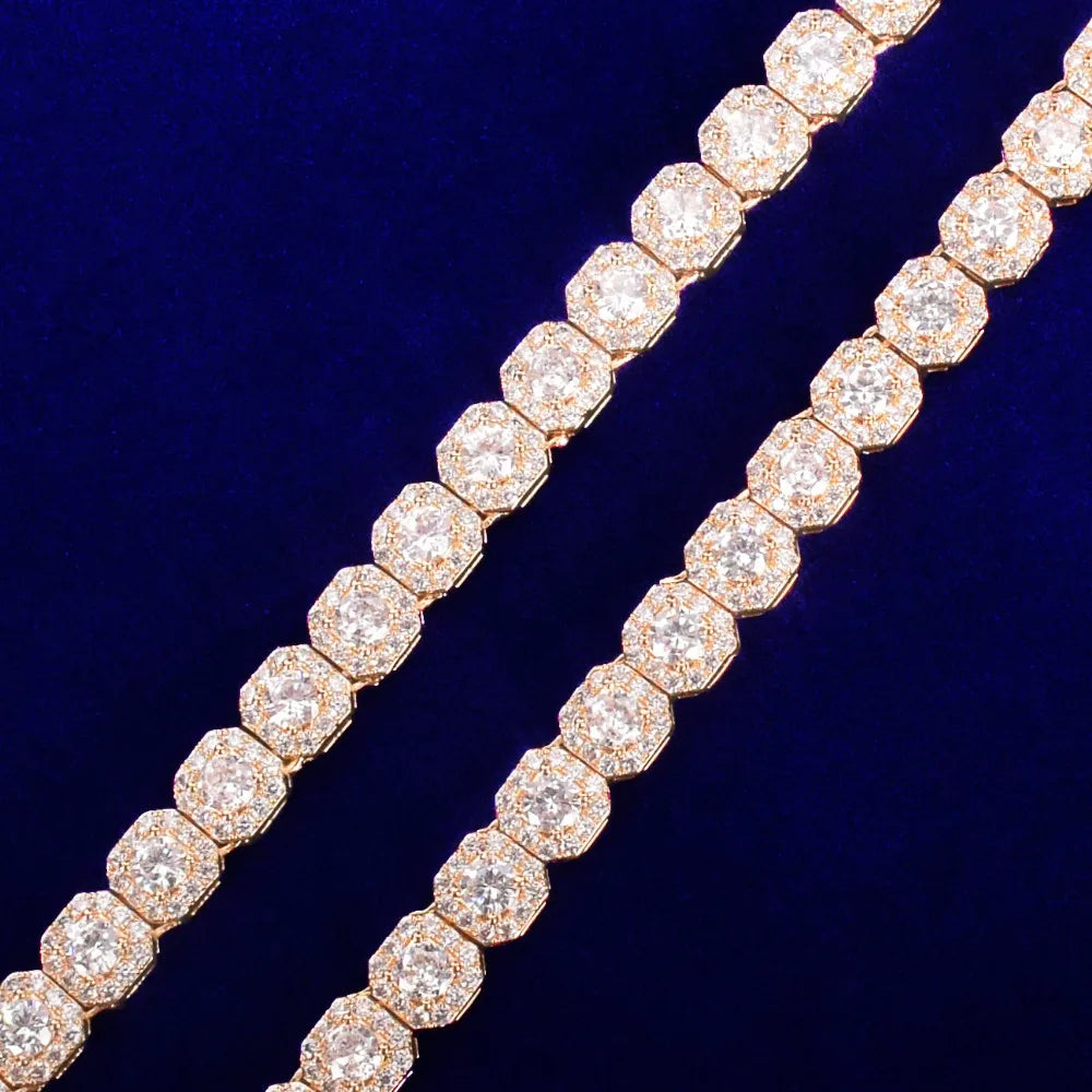 The IceBoyDC Clustered CZ Tennis Chain Necklace - 14k Gold Plated or Silver