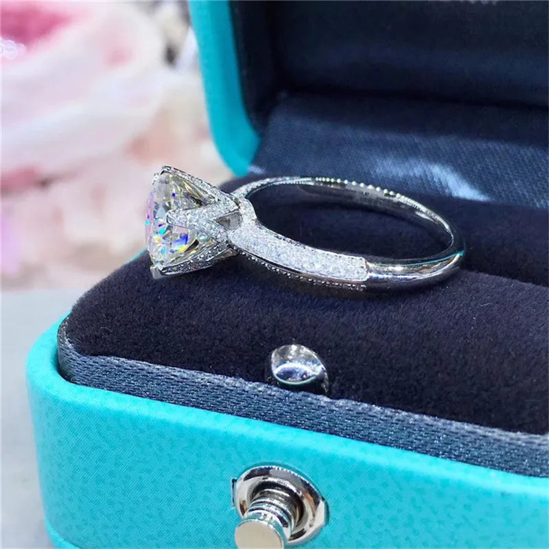 1CT D Color High Clarity Moissanite Diamond Ring - Luxury 18K Gold-Plated Jewelry, Perfect Birthday Party Gift for Women - IceBoyDC