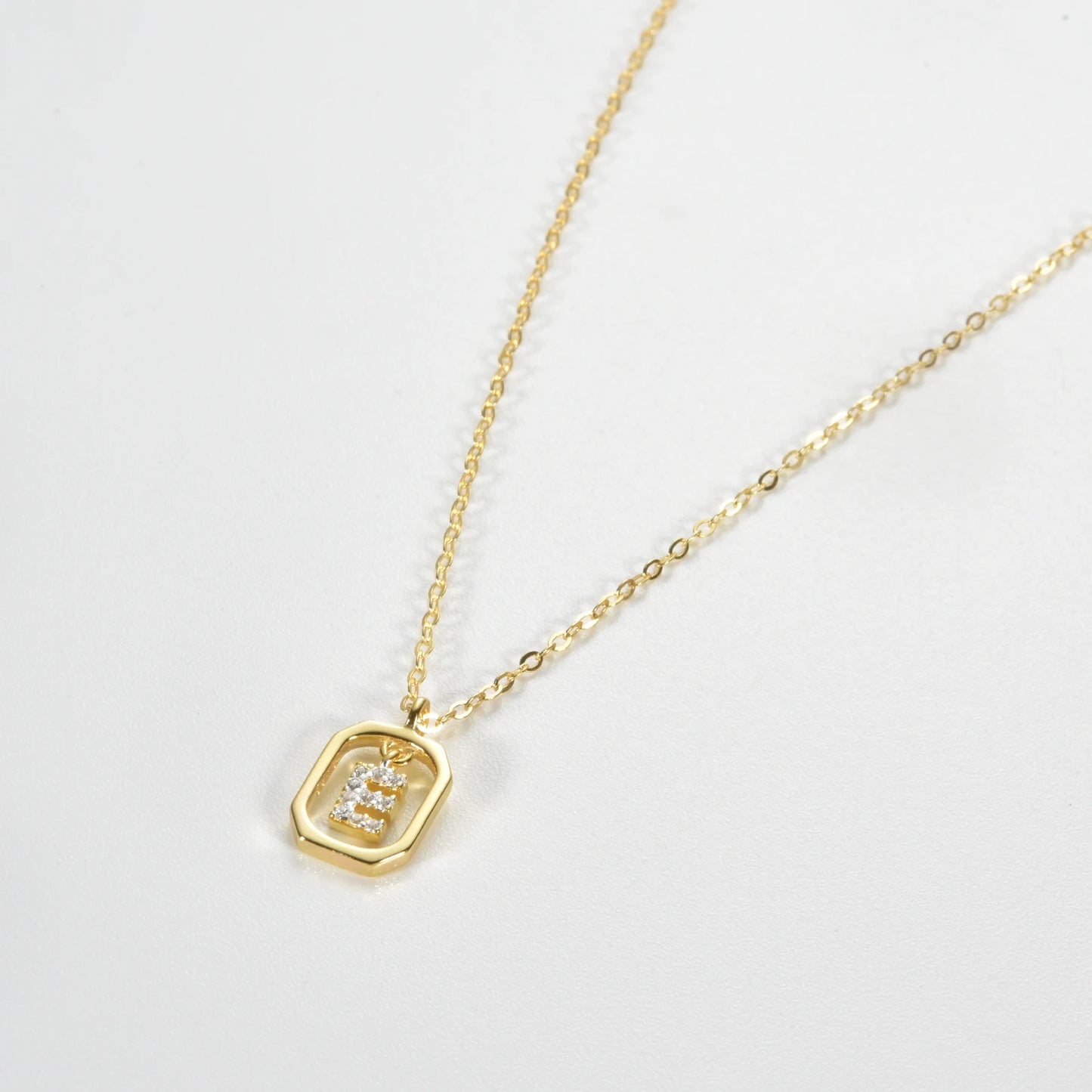 IceBoyDC Gold Initial Necklace with Zirconia Pendant