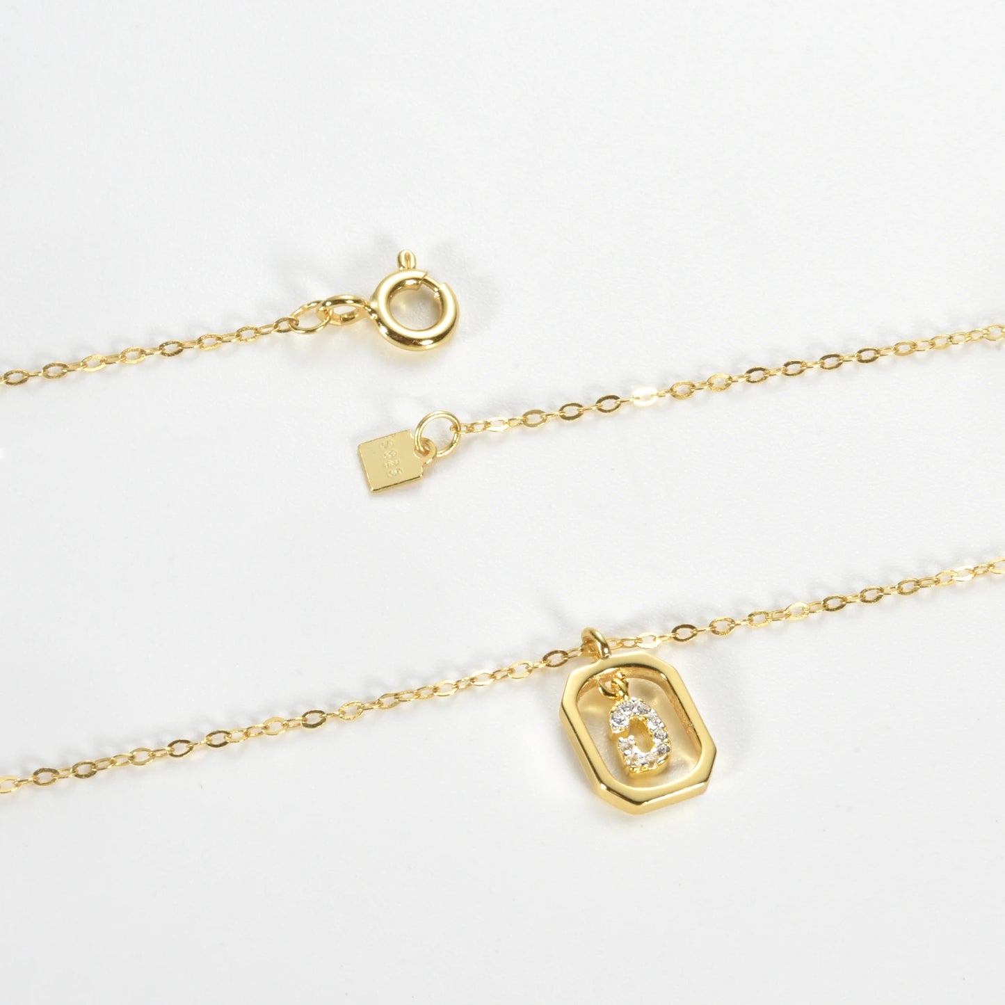 IceBoyDC Gold Initial Necklace with Zirconia Pendant