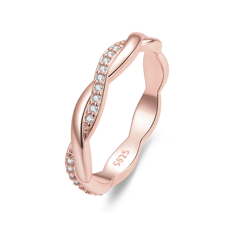 The IceBoyDC Zirconia Simple Twisted Band ( 3 options- Silver, Gold, Rose Gold)