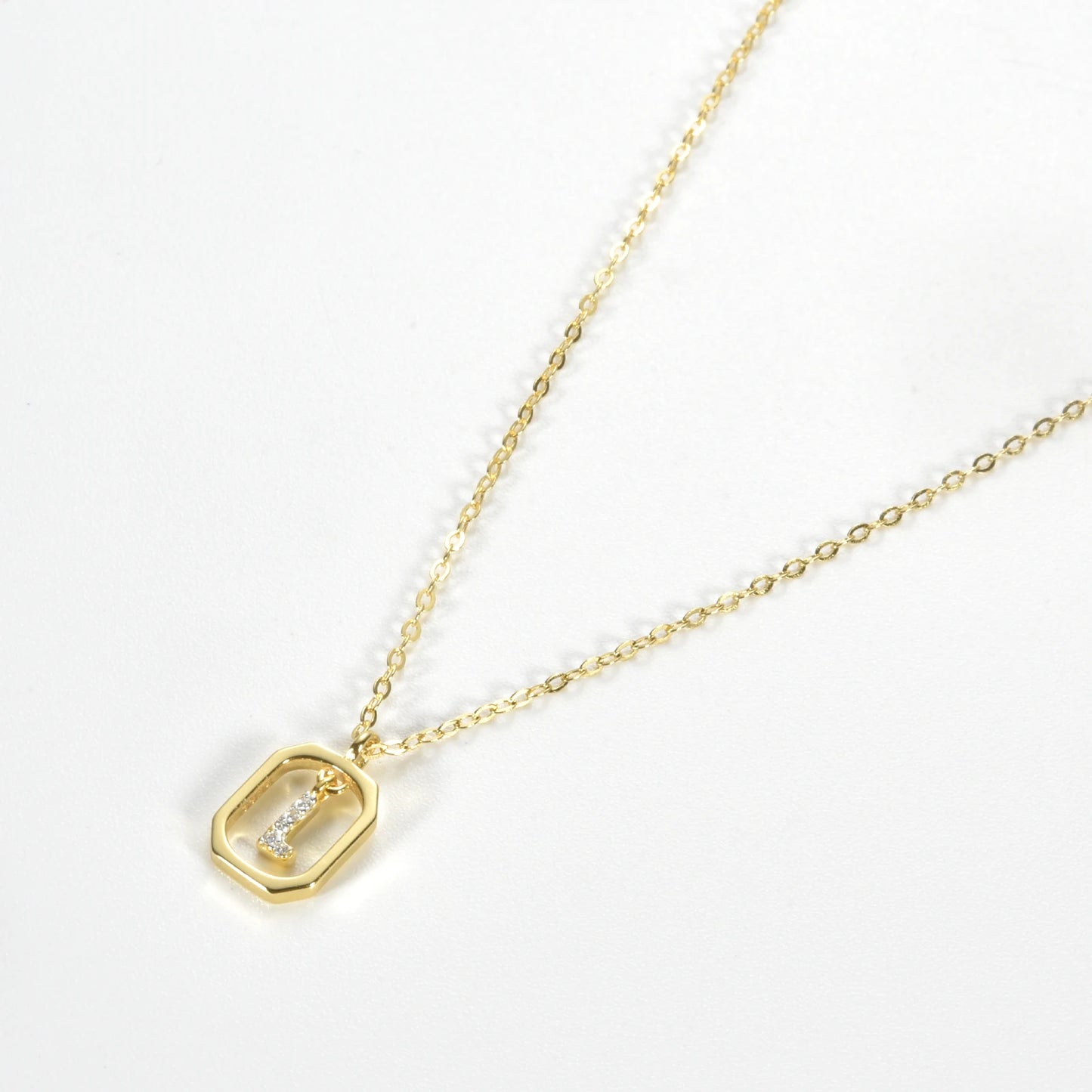 IceBoyDC Gold Initial Necklace with Zirconia Pendant