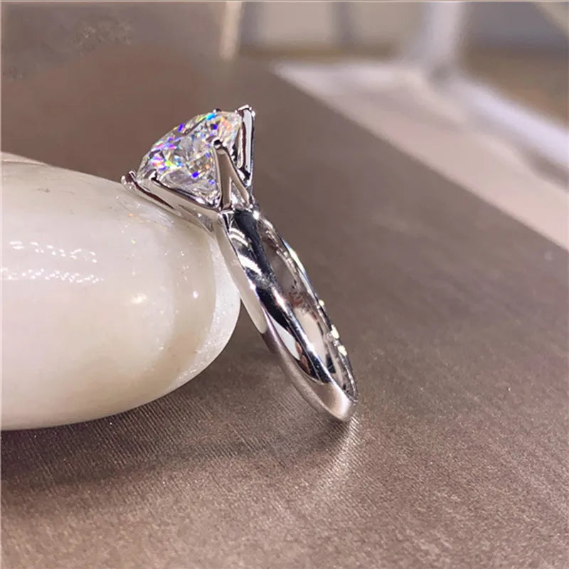 IceBoyDC 1-5 CT D Color Moissanite Solitaire Ring (14K White Gold Plated)