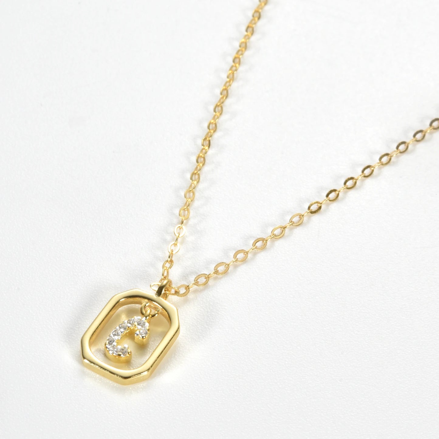 IceBoyDC Gold Initial Necklace with Zirconia Pendant