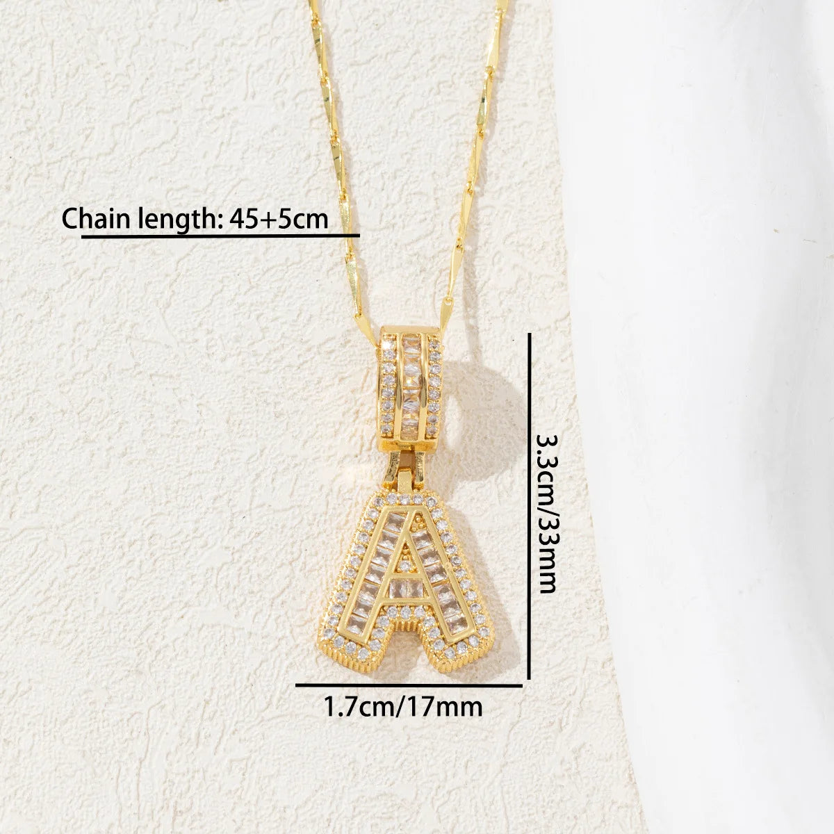 The IceBoyDC 2Pcs Dainty Zircon Signature Initial Necklace