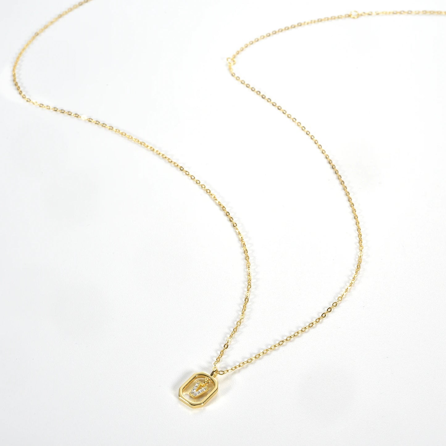 IceBoyDC Gold Initial Necklace with Zirconia Pendant