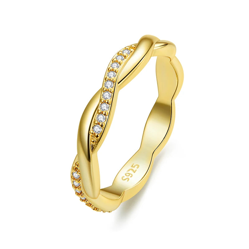 The IceBoyDC Zirconia Simple Twisted Band ( 3 options- Silver, Gold, Rose Gold)