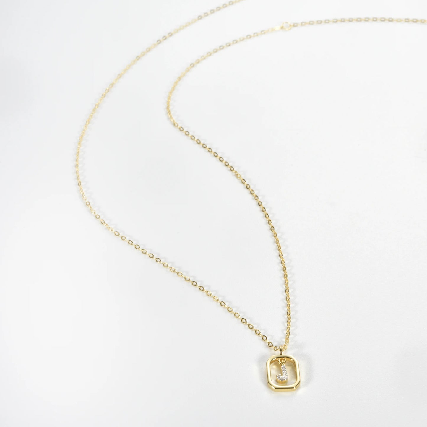 IceBoyDC Gold Initial Necklace with Zirconia Pendant
