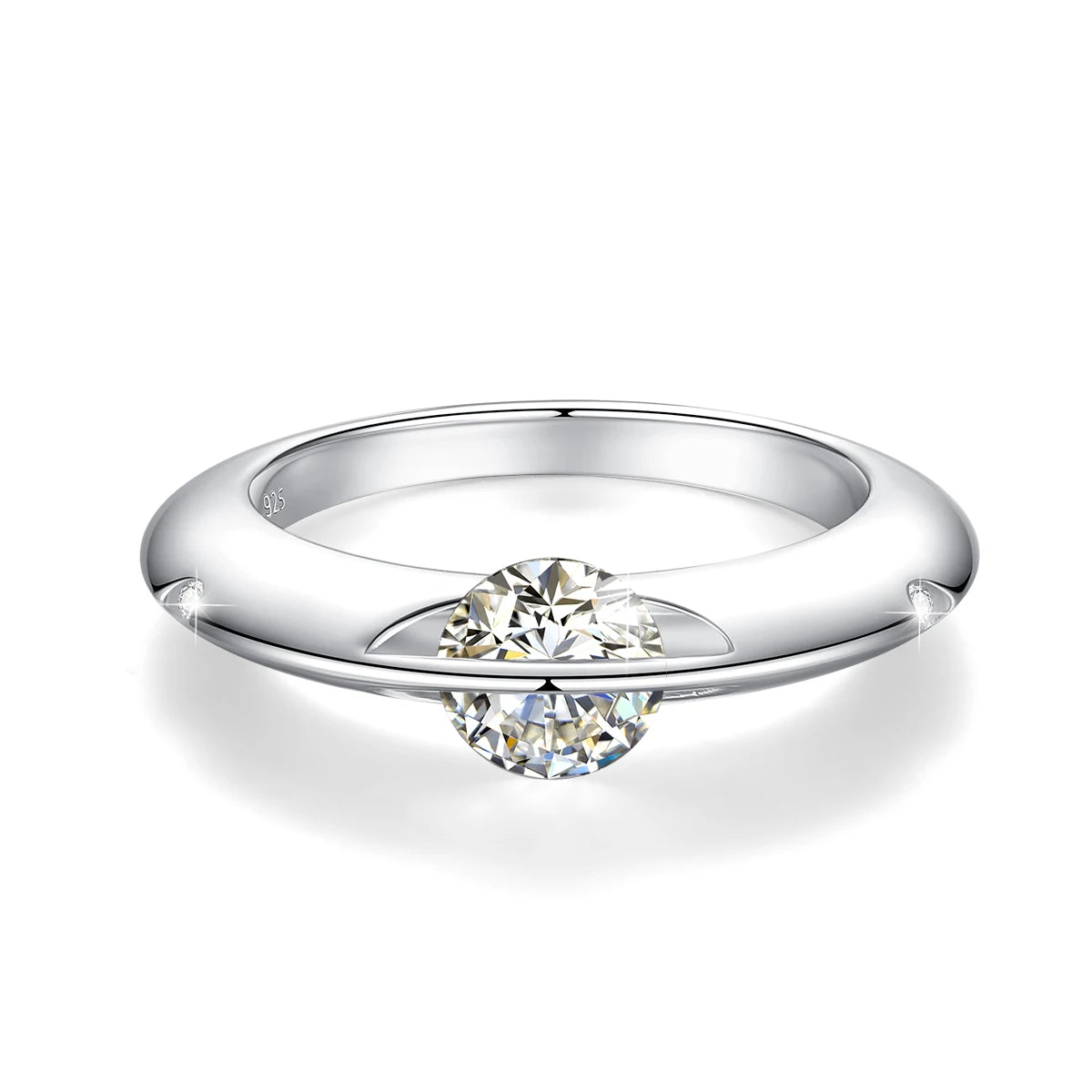 The White Gold Rotating Moissanite Solitaire Classic Ring